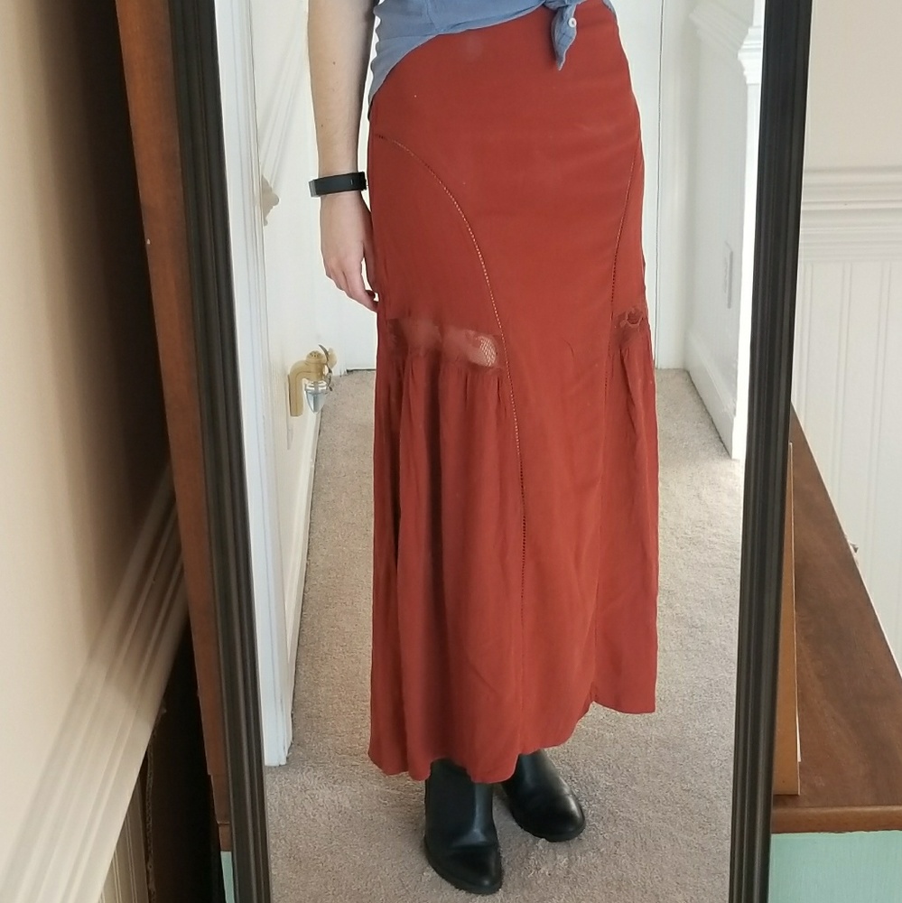 Forever 21 Lace-Insert Maxi Skirt